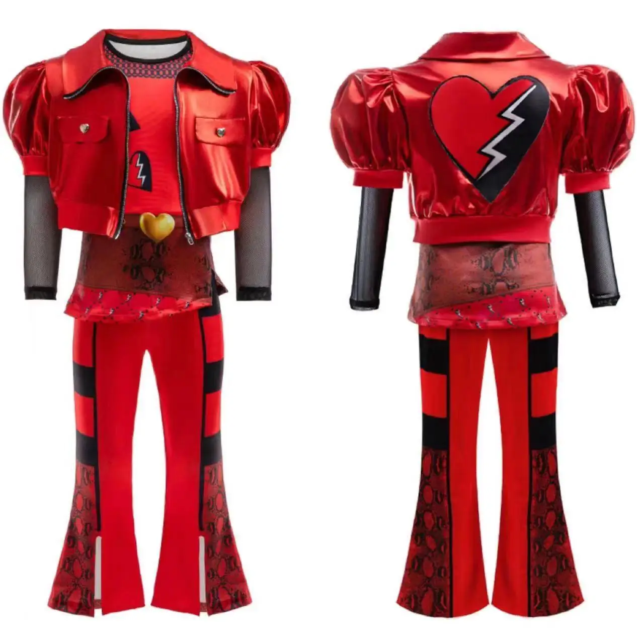 Ragazze Discendenti 4 Costume Cosplay Rosso Film The Rise of Red Accion Halloween Travestimento Party Dress Up Suit per bambini