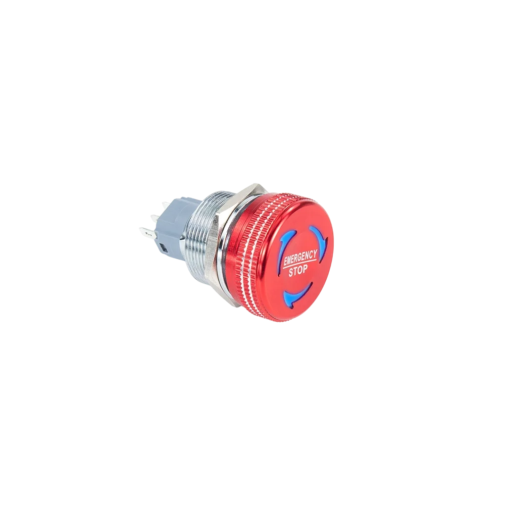 16/19/22mm Metal Emergency stop button switch with Led Light dustproof mushroom head emergency 3V-48V explosion proof power off