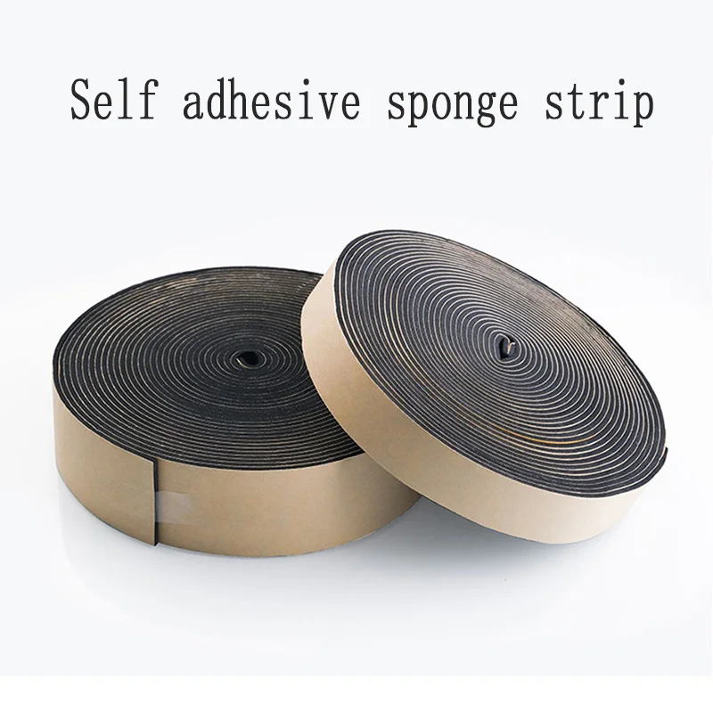 10M  Foam Strip Strong Backing Adhesive Self-Adhesive Sponge Strip Sound Insulation Anti-Collision Sealing Rubber Strip