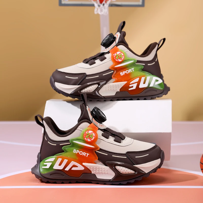 

Brand Children's Basketball Shoes Comforthable Leather Sports Shoes For Boys Non-Slip Indoor Basketball Sneakers Kids Gym Shoes