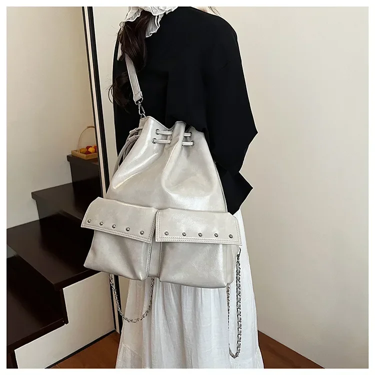 2025 Must-Have Motorcycle Bag - Trendy Unique Studded, 3-Way Carry Large Capacity Practical for Commuting