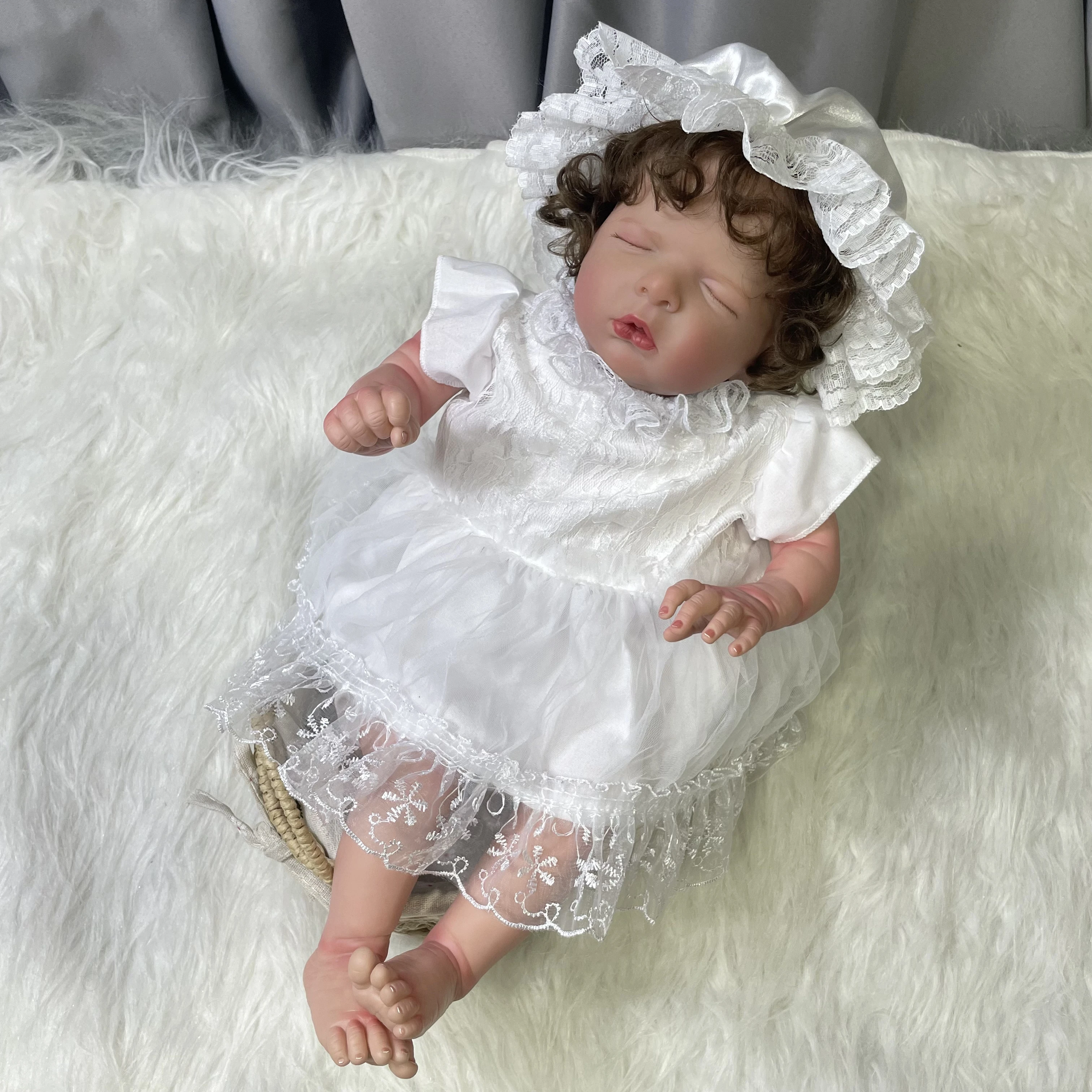 

52CM Lifelike Finished Reborn Baby Doll Luisa Princess Already Painted Hand-rooted Hair Toy Figure Dolls Gift For Girls