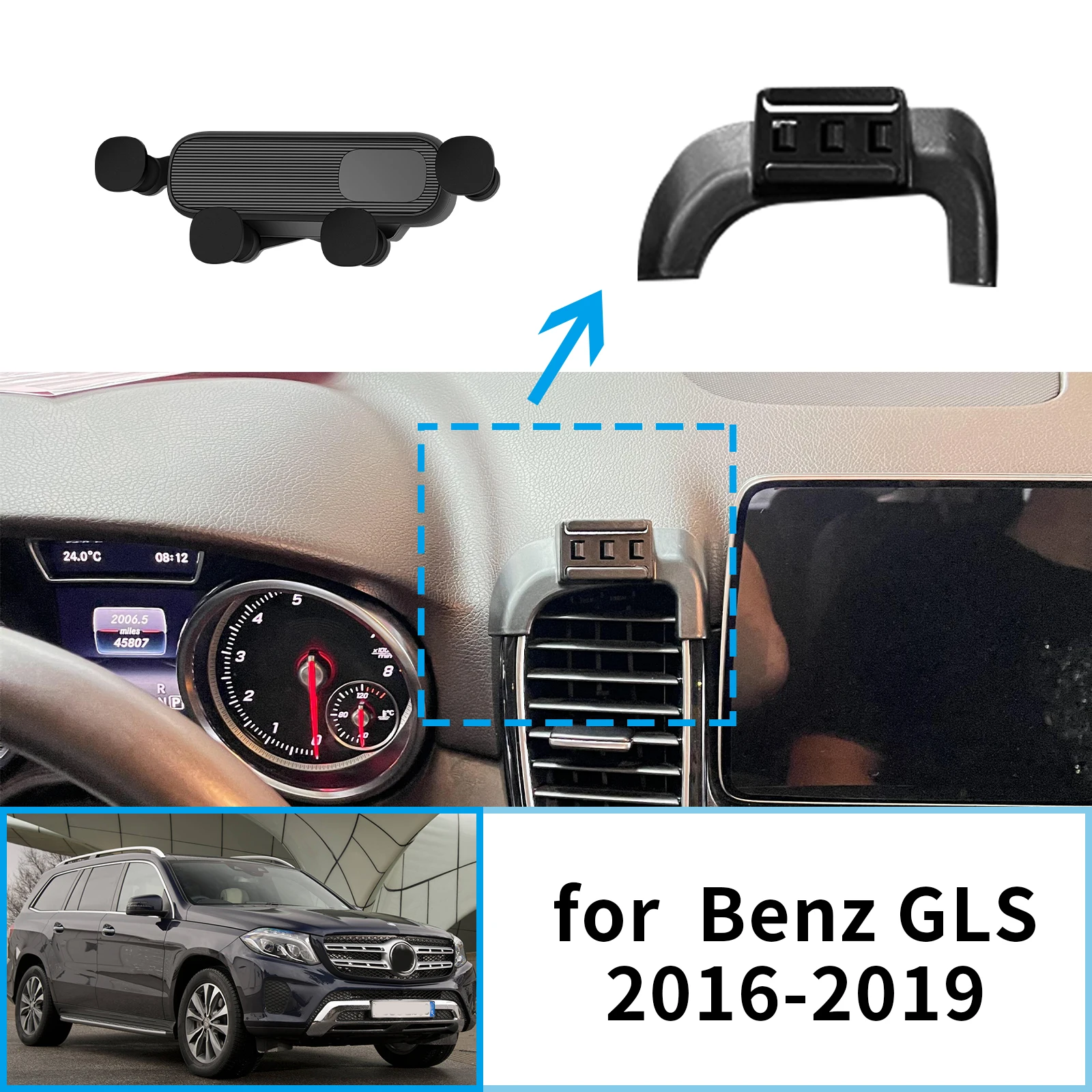 

Car Mobile Phone Holder for Mercedes Benz GLS X166 2016 2017 2018 2019 GPS Bracket Navigation Stand Auto Accessories