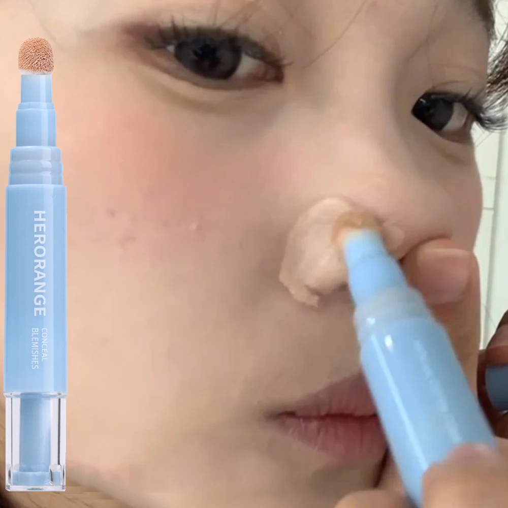 Liquid Concealer Stick Moisturizing Cover Dark Circles Freckles Acne Foundation Rotating Sponge Tip Concealer Brightening Makeup