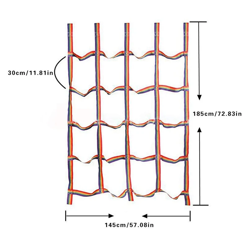 Indoor/Outdoor Climbing Net (72 Inches x 57 Inches) Playground Freight Net,Swing Climbing Net,Children Climbing Net