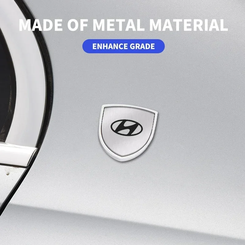 3D Metal Shield Emblem Car Window Body Side Badge Stickers For Hyundai Tucson IX35 I30 I20 Kona Coupe Veloster I40 Getz view 6