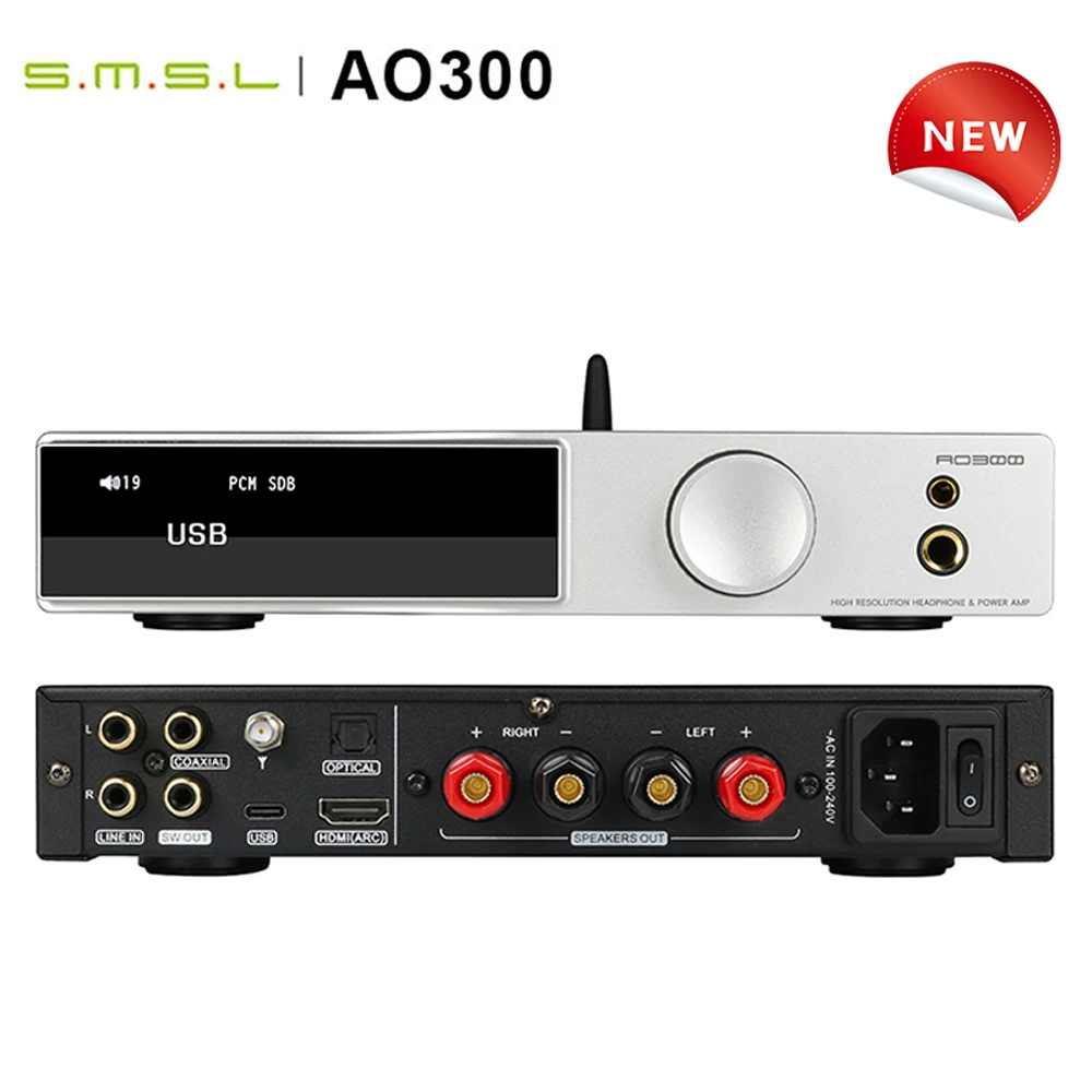 SMSL AO300 Power Amplifier & Headphone AMP & Decoder MA5332MS MQA-CD Audio DAC XMOS XU-316 2.1 HIFI CS43131 SMSL DAC