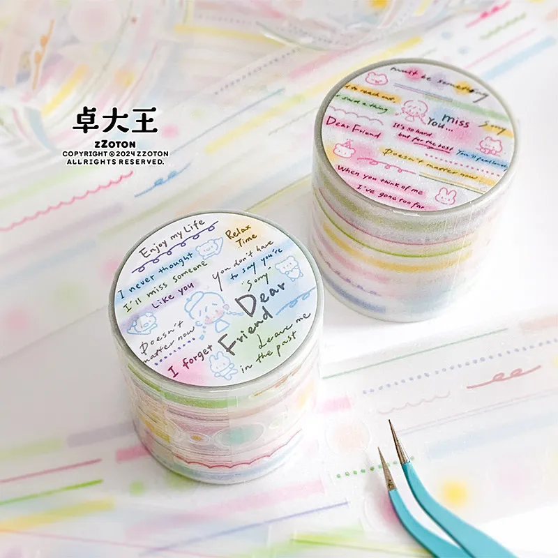 ZZOTON [Sea Salt Imprint PET Transparent Die-cutting Tape] Base Glitter Basic Journal Korean