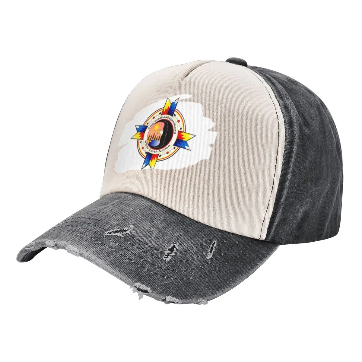 

White Earth Nation Brushstroked Baseball Cap cute luxury caps Boy Child Women's