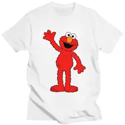 Sesame Street T Shirts for Men Pre-shrunk Cotton Tee Elmo Cartoon Tshirts Short-Sleeve Printed T-shirt Clothes