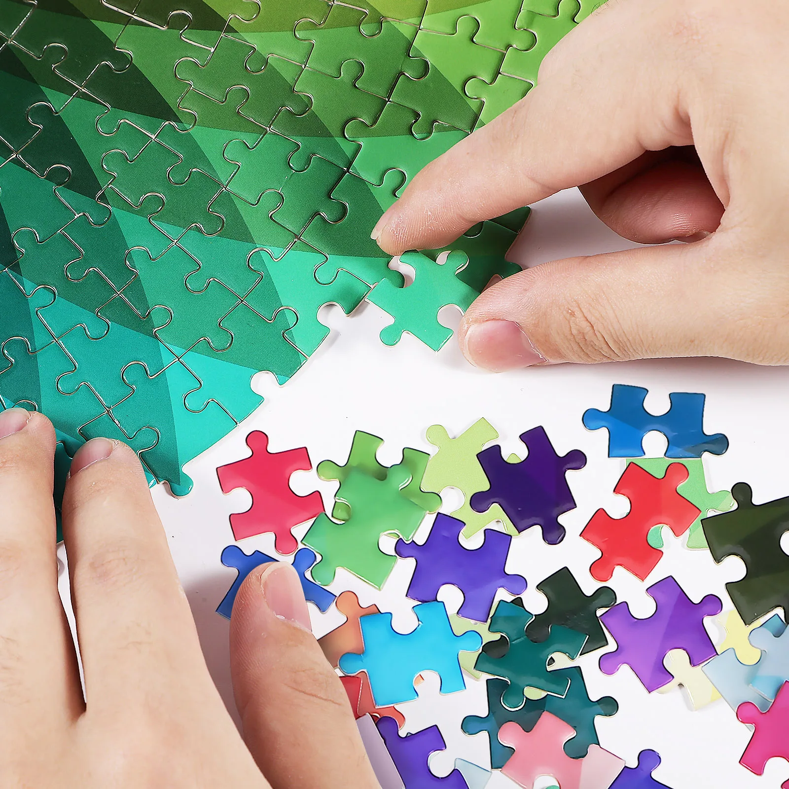 

Rainbow Pieces Gradient Color Jigsaw Puzzles Circle Adult Jigsaw Puzzle Puzzle for Adults Long Display