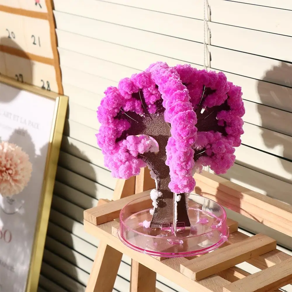 Artificial Trees Decorative Science Toys Magic Growing Tree Japan Desktop Cherry Blossom Sakura Crystal Trees Magically Paper