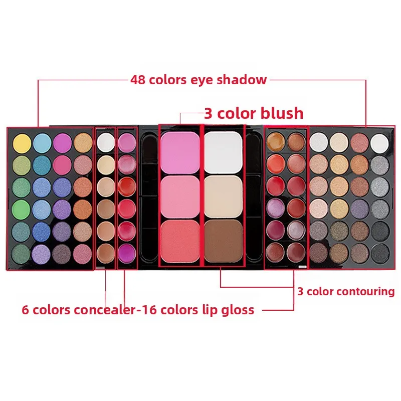 

78 Colors Makeup Palette All In One, Eyeshadow Lip Gloss Blush Cosmetic Set, Multicolor Matte Shimmer Eye Shadow Palette