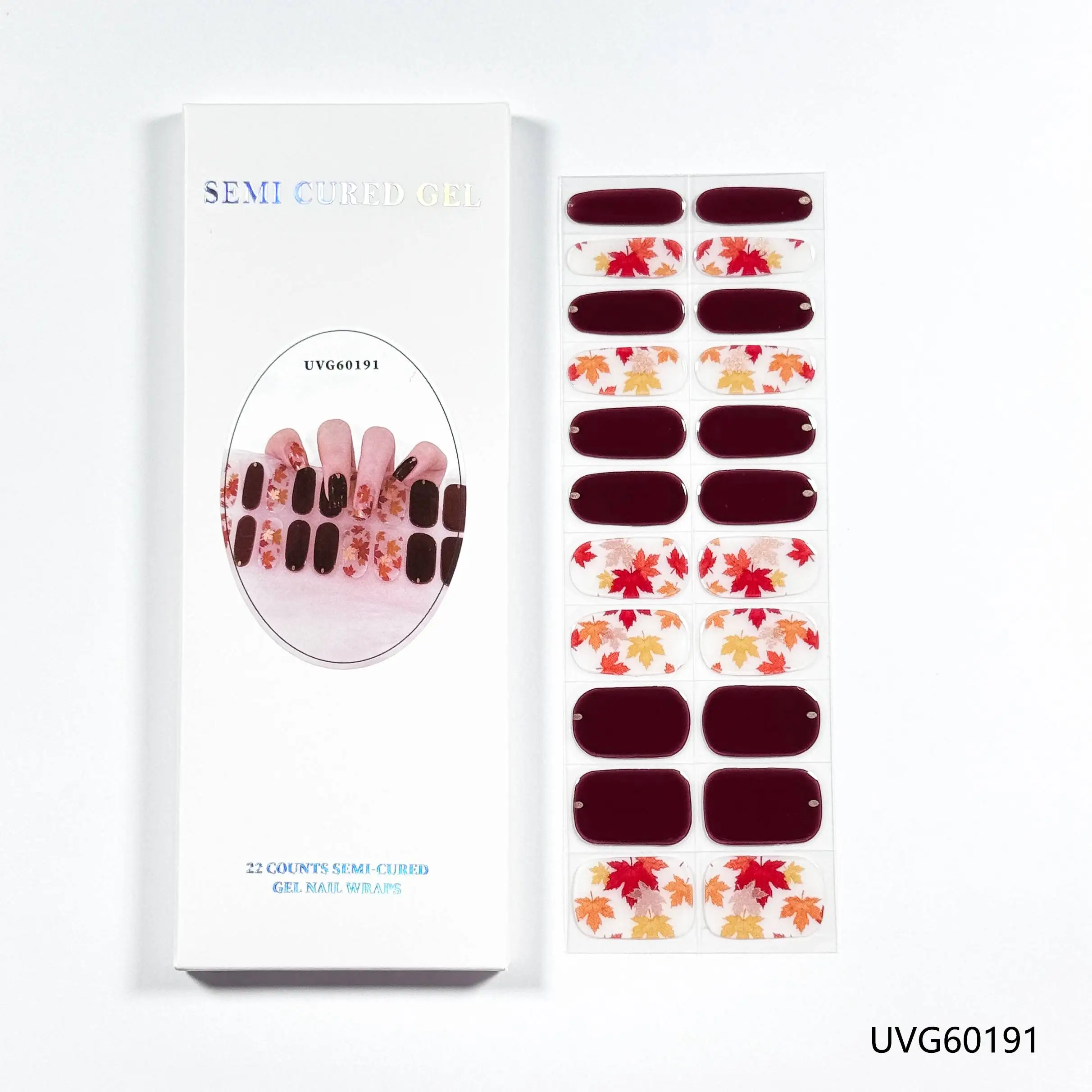 16/22 Półutwardzone naklejki na paznokcie w stylu francuskim, złoto-srebrne, brokatowe, żelowe, trwałe, ekologiczne, do manicure, wymagają lampy UV, naklejki na paznokcie, naklejki na palce.