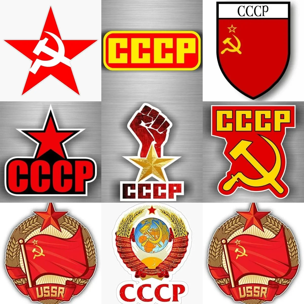 

Ussr Cccp Communist Logo Sickle Hammer Pentagram Sticker for Decorate Bicycle Laptop Car Van Window Room Table Fridge Off-road