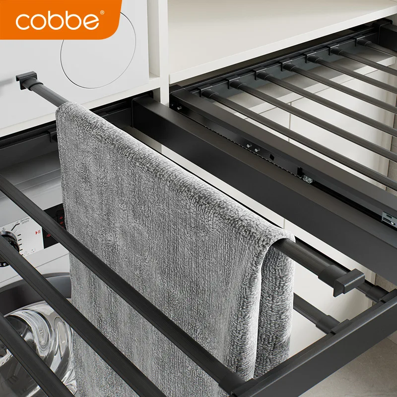 غير مرئية سحب التدريجي قضيب تعليق الملابس خزانة قابلة للتمديد انزلاق شماعات شرفة غسالة مجفف رف السراويل الشريحة خارج شماعات #1