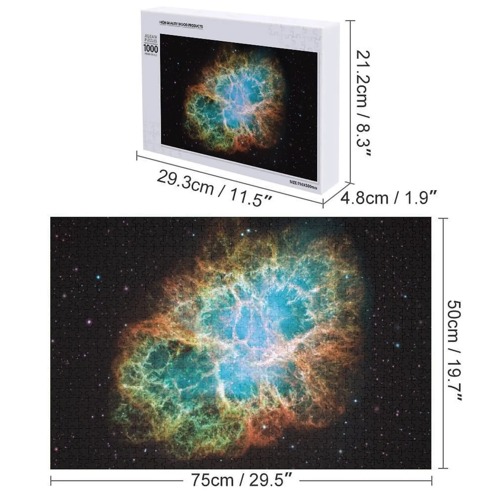Granchio Nebulosa NGC 1952, Toro Un supernova rimane nella costellazione del Toro Hubble Spazio Telescopio Immagine HD Puzzle