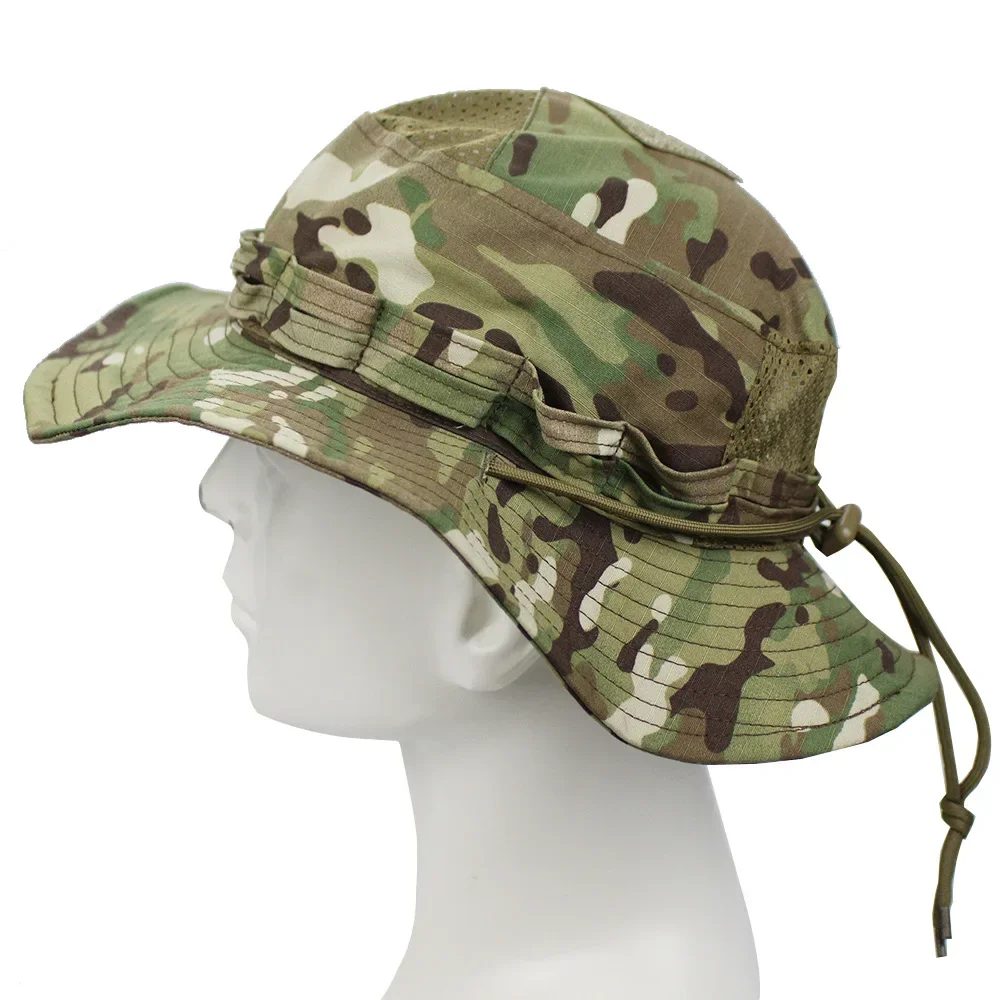 2.0 Tactical Boonie Hat Summer Mesh Camo Combat Cap Multicam Headwear Outdoor Sport Training Fishing Hiking Camping Hunting Hats