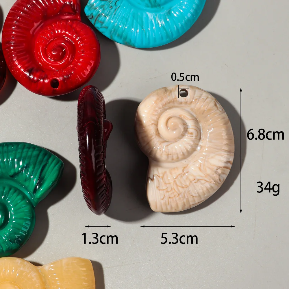 2pcs Colorful 53x68MM Extra Large Conch Shell Acrylic Charms Pendant for DIY Beach Jewelry Making Keychain Necklace Accessories