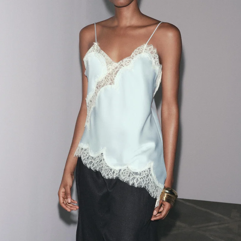 

Sexy Hot Girl Camisole Top Lace V-neck Vest Dress Summer Sultry Chic Stylish Slim Fit Eye-catching Trendy Women's Inner Outfit