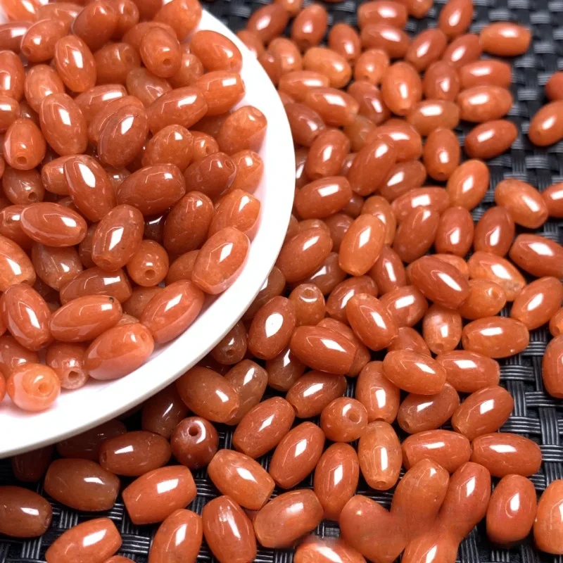 

Wholesale Red Jade Jadeite Rice Beads Loose Beads 50 Pieces A Pack