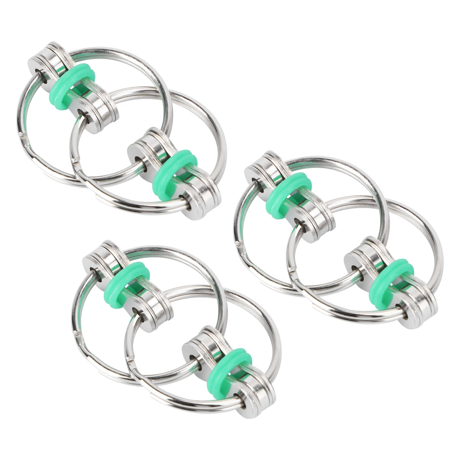 3 stuks metalen handsleutelhanger tri-voor stressverlichting hersenen creativiteit boost ontspanning gadget
