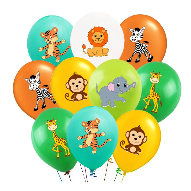 Safari  Jungle Animal Latex Balloon Giraffe Lion Monkey Tiger 12inch Globos Baby Shower Ball Children Birthday Party Decoration