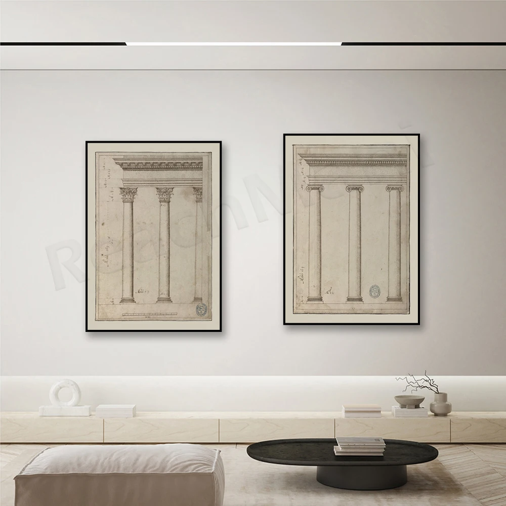 

Greek Cylinder Figures, Vintage Greek Art Wall Decor Poster, European Art, Architecture Art, Cylinder Figures, Greek Cylinder Ar