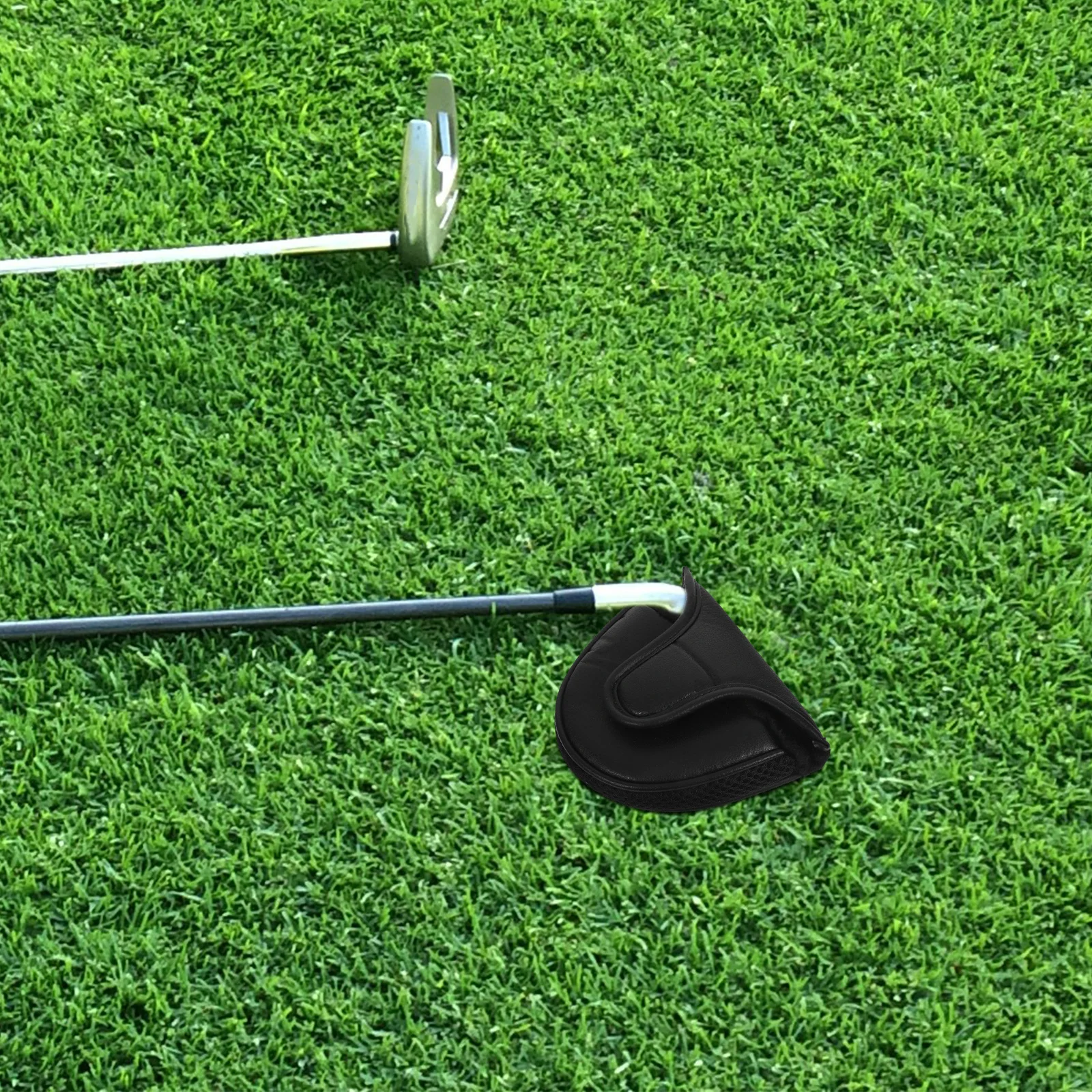 

Golf Putter Head Cover Pu Club Protector Sleeve For Mallet Shaped Putters Universal Fit Semi-Circular Design Putter Covers