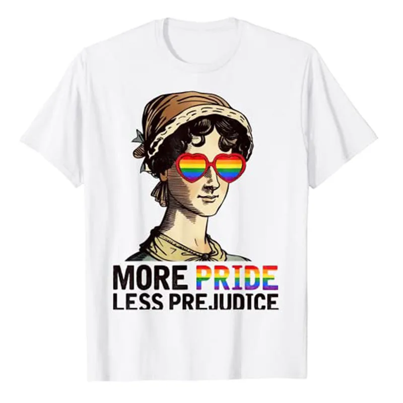 

More Pride Less Prejudice LGBT Gay Pride Month T-Shirt Funny Lgbtq Gift Ally Proud Graphic Tee Tops Fashion Short Sleeve Blouses