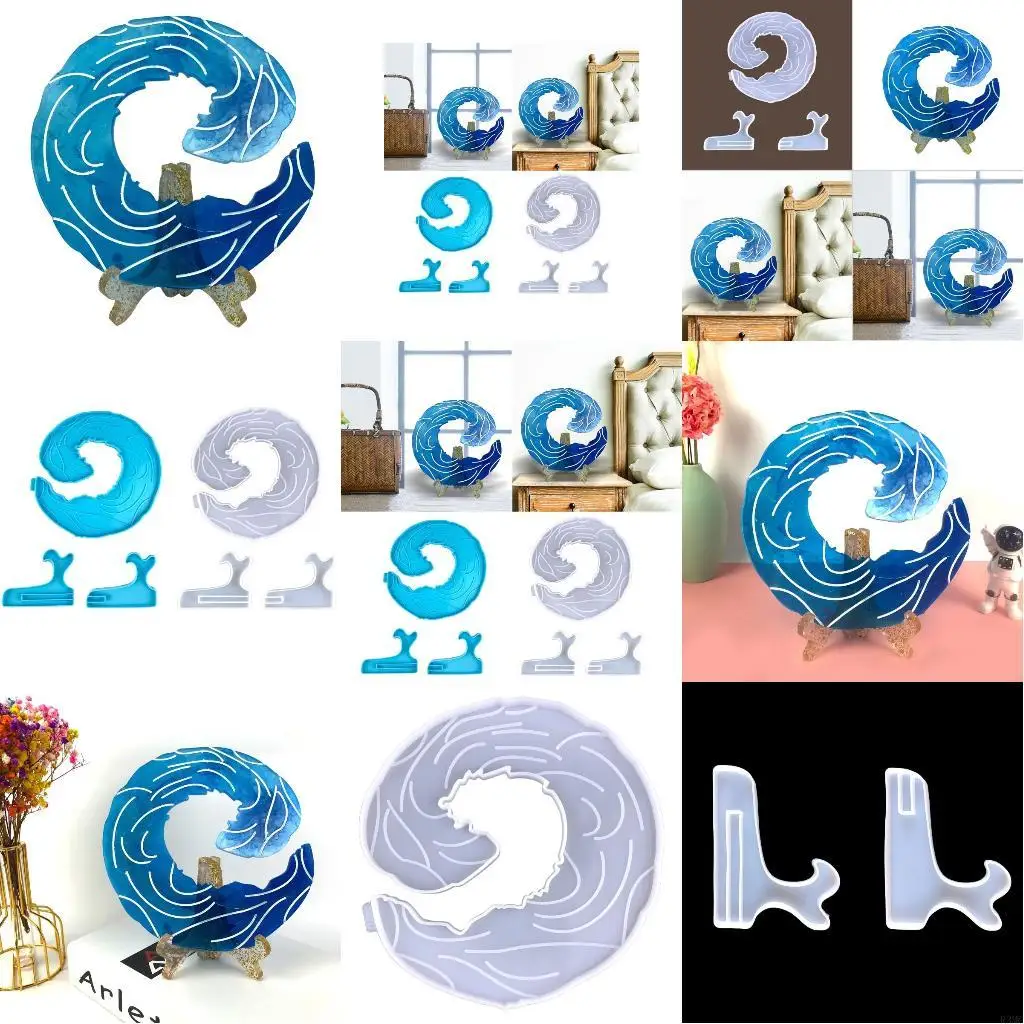 

R3MC for Creative Sea Waves Desktop Ornaments UV Epoxy Resin Mold Crystal Silicone Mo