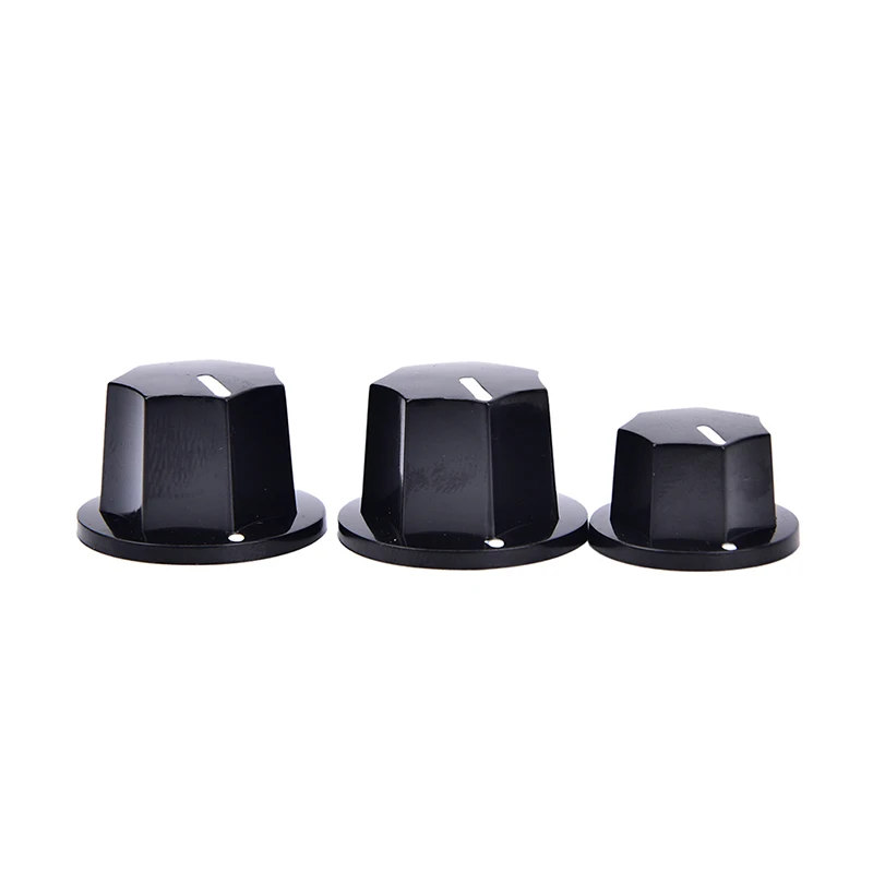 3Pcs amp volume tone control knobs plastic black vintage style jazz bass guitar