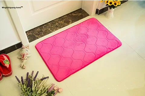 

Bathroom Memory Foam Rug Kit Toilet Pattern Bath Non-slip Mats Floor Carpet Set Mattress for Bathroom Decor OU 108