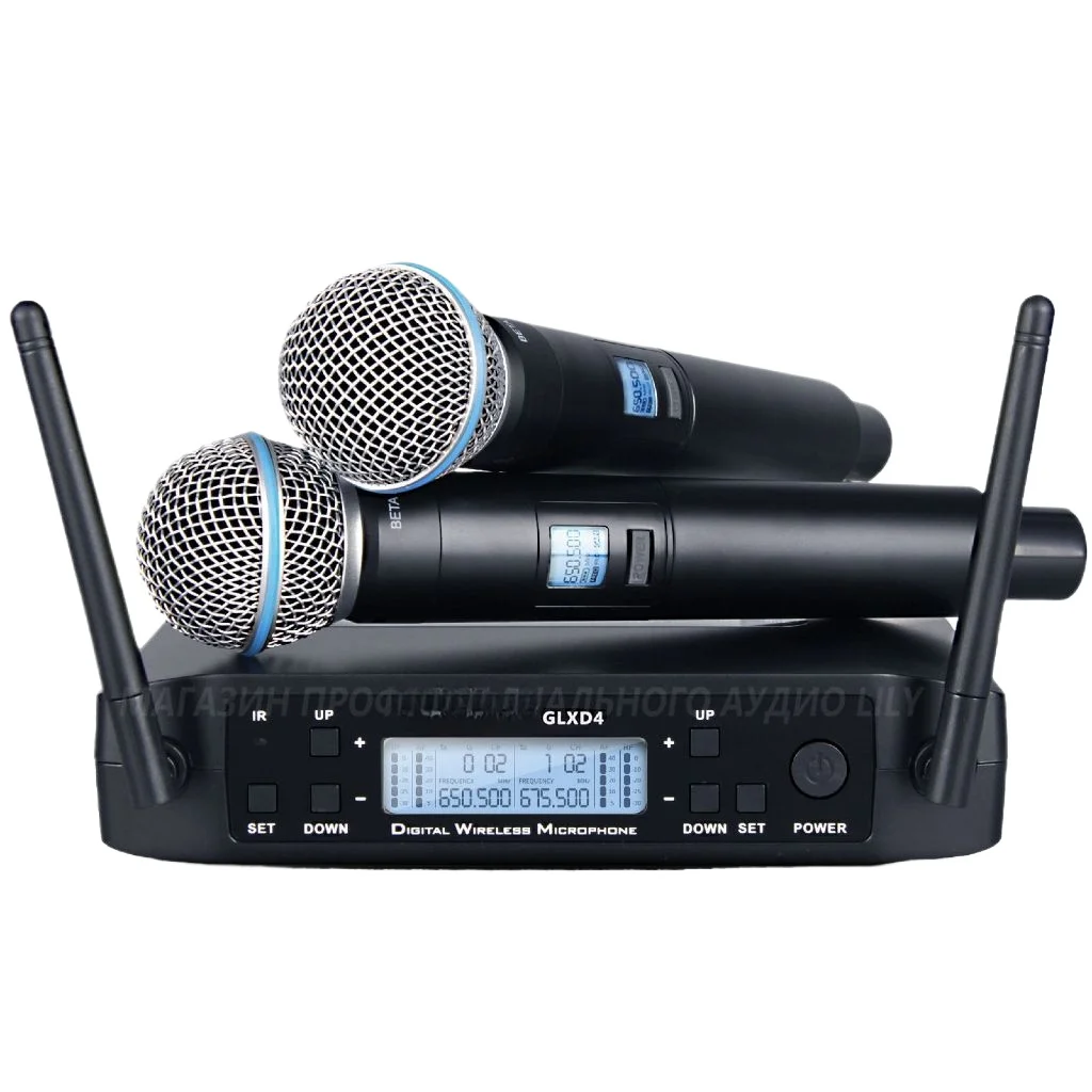 GLXD4 Wireless Microphone UHF Wireless Handheld Microphone Suitable for Stage Performance Karaoke KTV