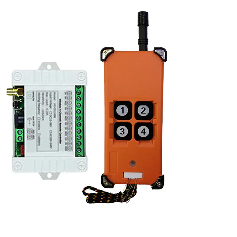 3000M 433MHz Industrial DC 12V 24V 36V 4CH 4 CH RF Wireless Remote Control OverheadTravelling Crane System Receiver Digital Key