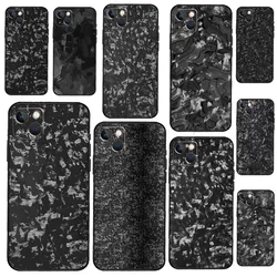 Forged Carbon Phone Case For iPhone 13 12 11 14 15 16 Pro XS Max XR X Silicone For iPhone 12 Mini Plus Cover