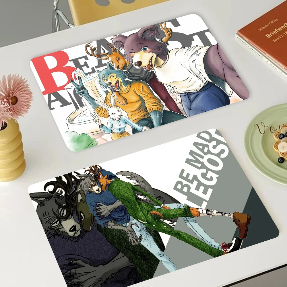 

BEASTARS Quick Drying Dish Mat Printed Kitchen Non-slip Coffee Cup Pad Drain Mats Dinnerware Cup Bottle Placemat