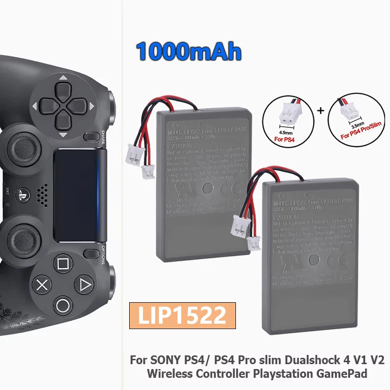 PURFIELD 1000mAh LIP1522 For Sony PS4/PS4pro Controller Battery Dualshock 4 CUH-ZCT1E CUH-ZCT1H CUH-ZCT1U CUH-ZCT2 CUH-ZCT2U