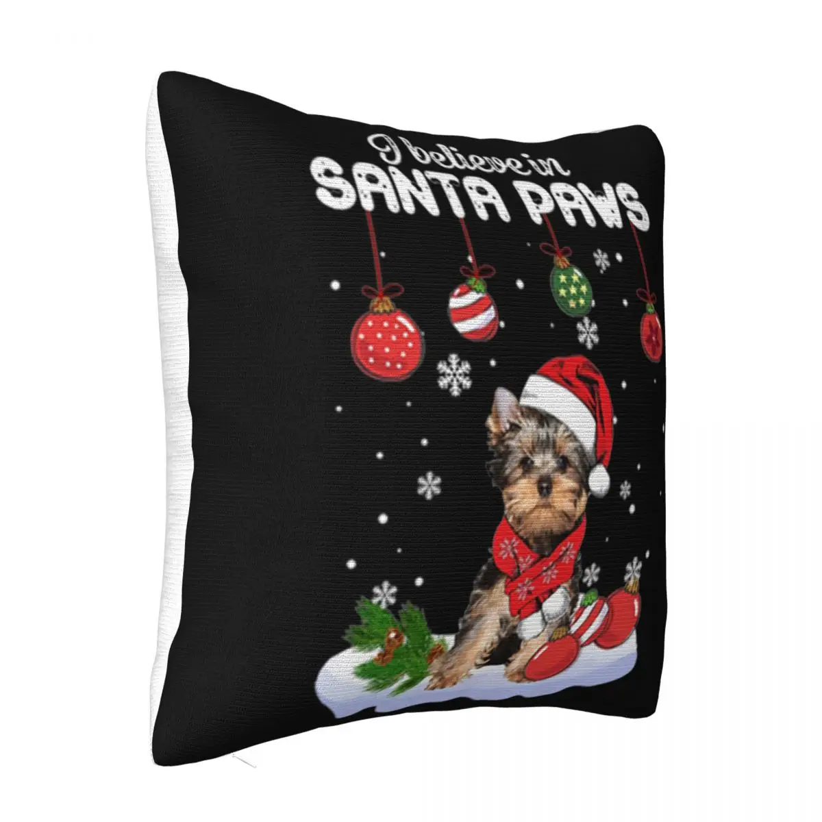 Yorkshire Terrier I Believe In Santa Paws Christmas Fresh Design Man Geek Different Rap Man Pillow Case