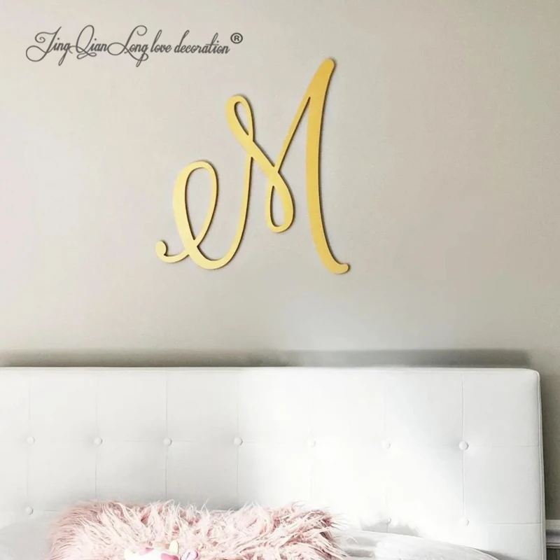 Mid Century Modern Wood Letter: Custom Wall Monogram, Nursery Decor
