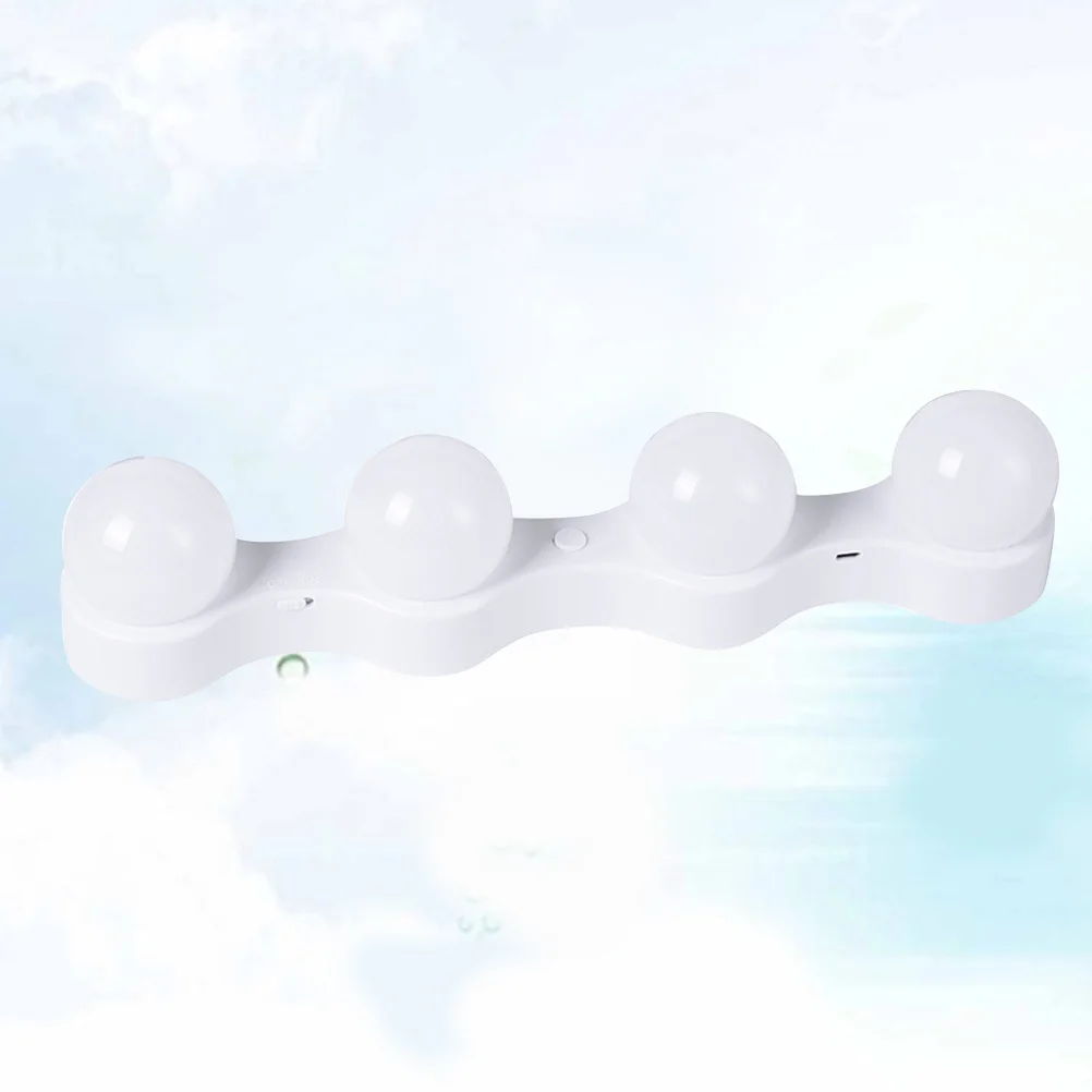 Led Ball Bubble Make-upspiegel Licht Zuignap Geen gereedschap Draagbaar Voor Badkamer Kaptafel Hotel Reizen Monochroom Wit