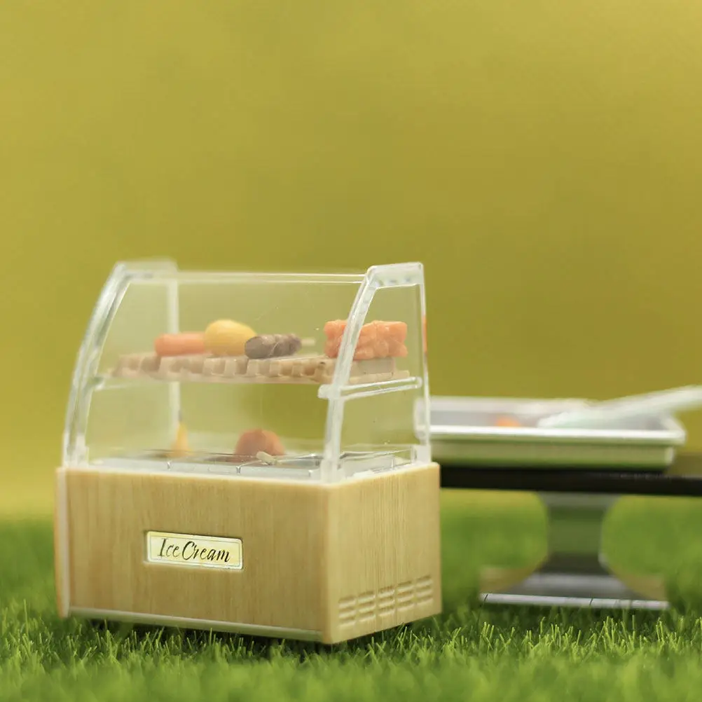 

1Set Miniature Barbecue Cabinet High-Class Material Mini House Kitchen Decor Accessories Display Food Stand Micro Furniture