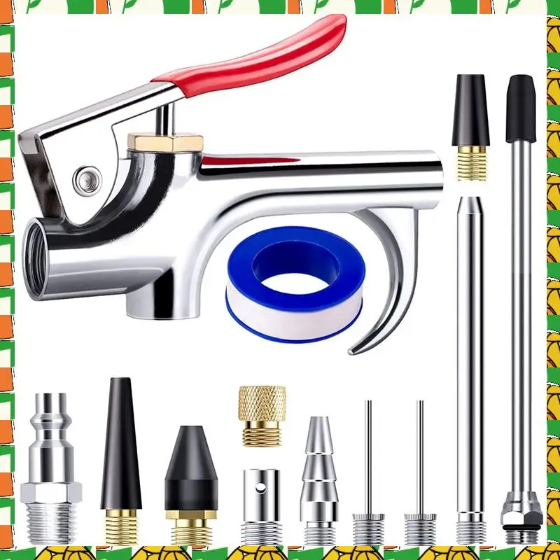 

Профессиональный инструмент, 13 шт., набор инструментов для продувки воздушной форсунки с двусторонним соединением, со стандартным быстроразъемным креплением 1/4 дюйма для накачивания воздуха и спецификации