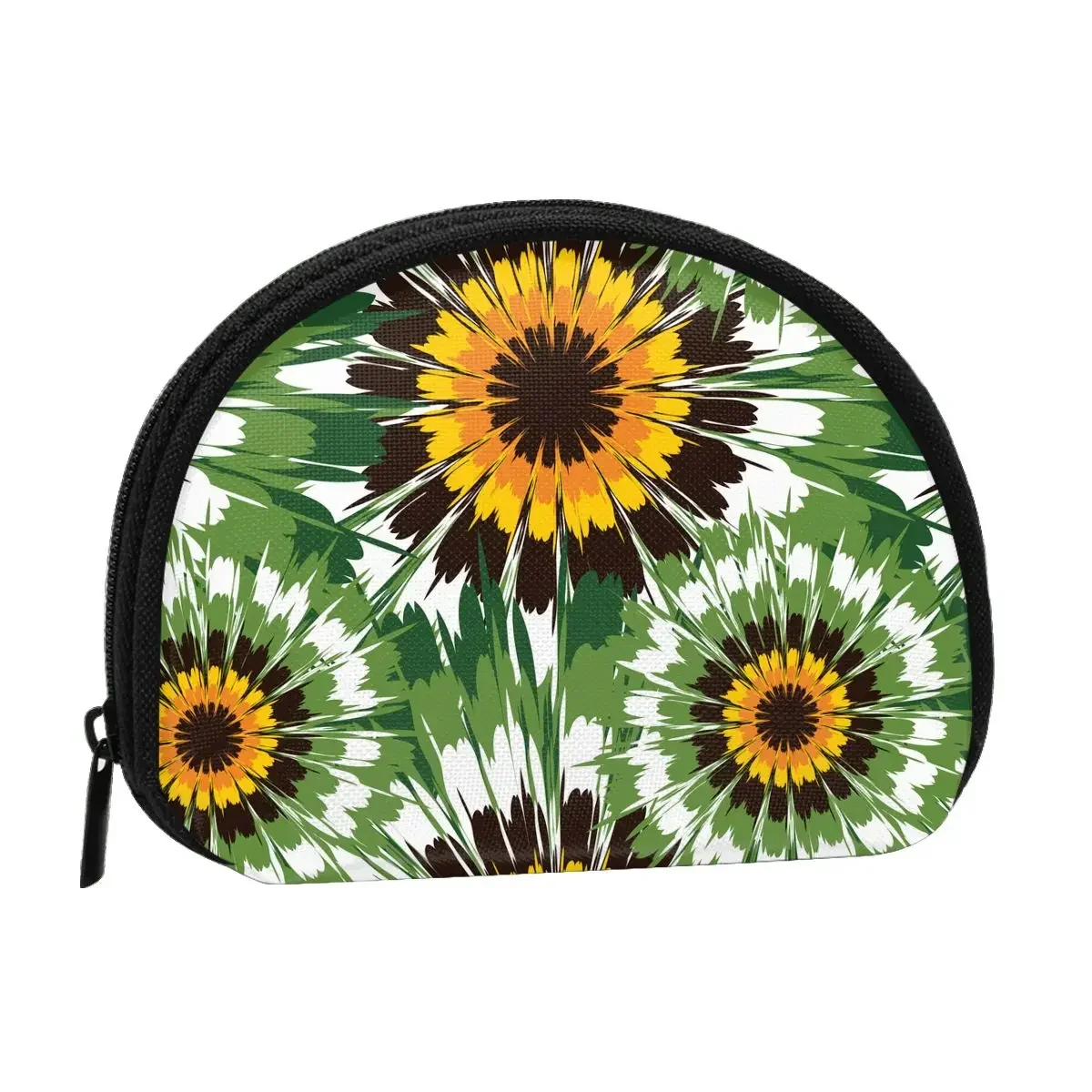 Sunflowers 3D Printing Coin Purse Ladies Shopping Portable Silver  Bag  Mini Credit Card ID   Gift