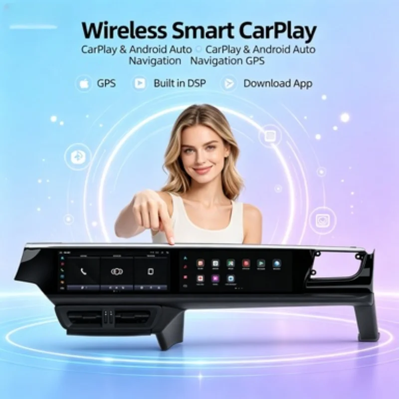 Dual Screen Multimedia Screen For Porsche Macan 2010 to 2017 Wireless Carplay GPS Navigation Radio Stereo 12.3+12.3inch Headunit
