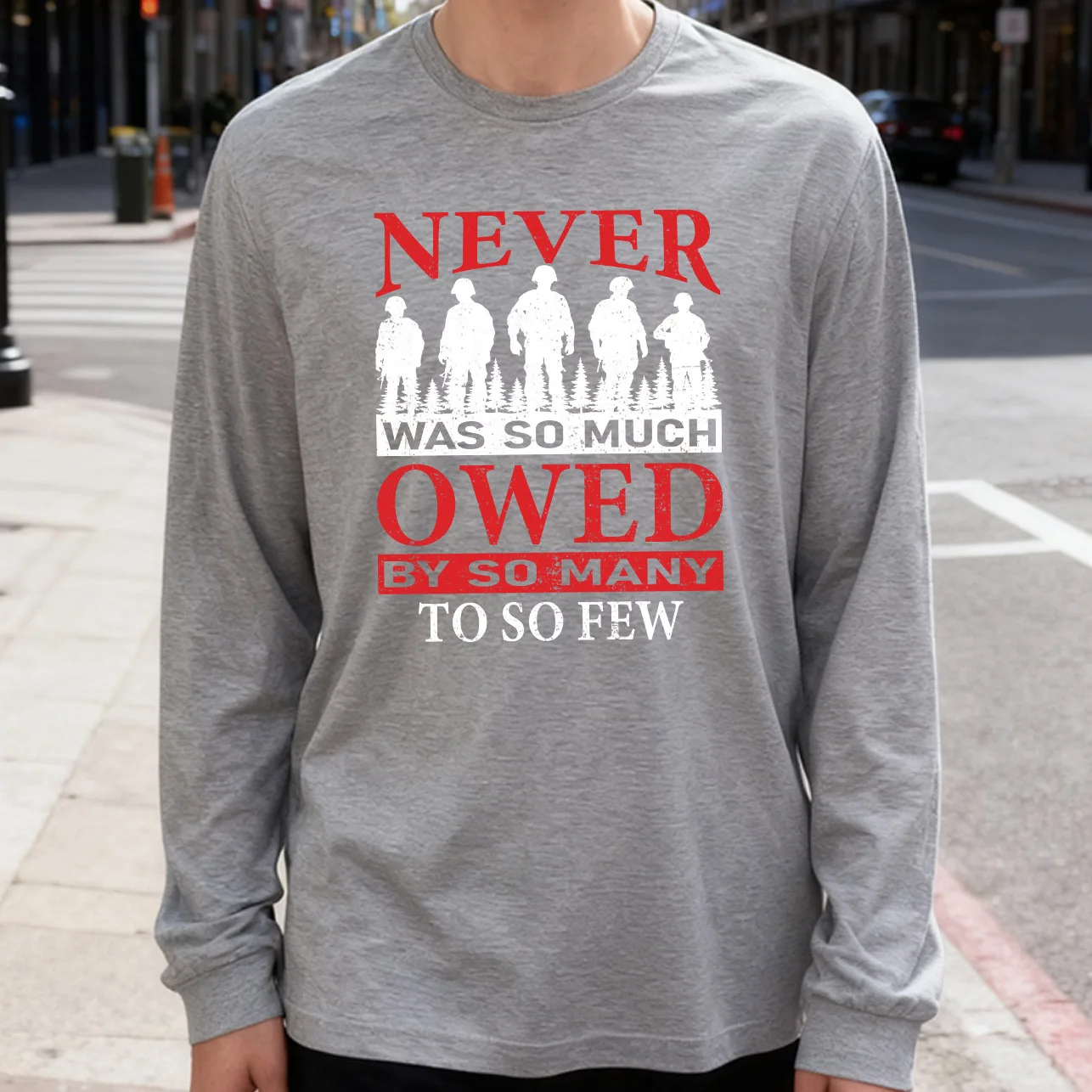 So Many to so Few Men's Long Sleeve Tee 100% Cotton 180g Crew Neck Casual Daily Style Soft and Breathable