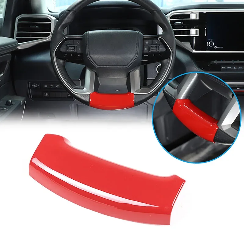 For Toyota Tundra/Sequoia 2022+ ABS Red Car Styling Car Steering Wheel Chin Decorative Cover Sticker Car Interior Accessories