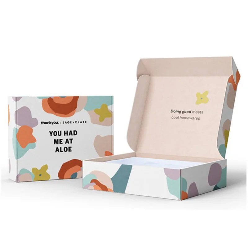 500pcs Free Sample Custom Logo White Color Cosmetic Corrugated Packing The MOQ of 100 pieces Mailer Box Shipping Paper Box wj98