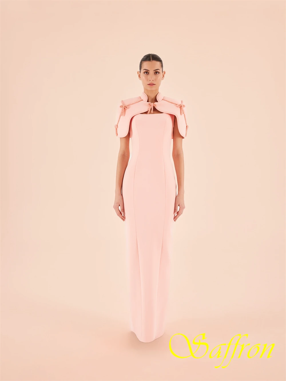 Customized Exquisite Jersey Mermaid Evening Dress Graceful High Collar Prom Dresses Fashion BowSpecial Occasion Gowns