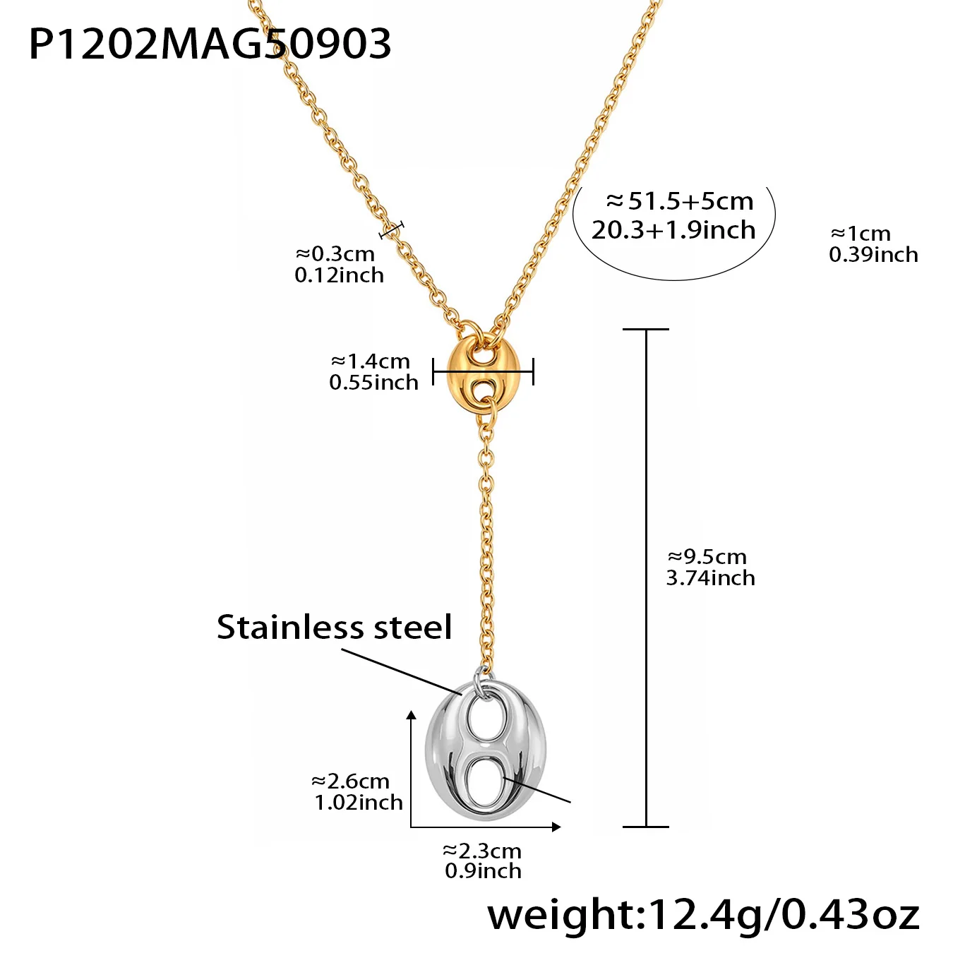 Gold Color Silver Oval Pendant Necklace & Earrings Set, Women's Luxury